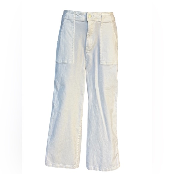 Mined by Los Angeles women’s white wide leg denim jeans size 7 preloved no flaws - Picture 1 of 9